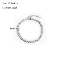 Fashion Bracelet S-5mm Stainless Steel Geometric Chain Bracelet