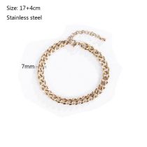 Fashion Bracelet G-7mm Stainless Steel Geometric Chain Bracelet