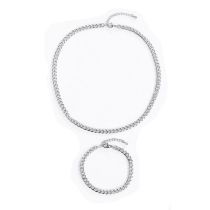 Fashion Suit Stainless Steel Geometric Chain Necklace Bracelet Set