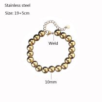Fashion 2#10mm Stainless Steel Geometric Beaded Bracelet