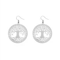 Fashion Platinum Plating Copper Hollow Carved Round Earrings