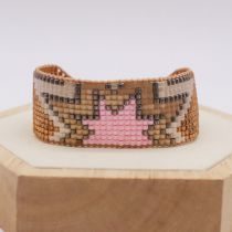 Fashion Brown Rice Beads Woven Five-star Bracelet