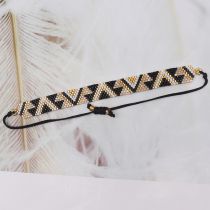 Fashion Black Rice Beads Braided Triangle Bracelet