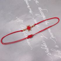 Fashion Red Rice Beads Woven Five-pointed Star Bracelet