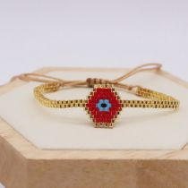 Fashion Red Rice Beads Braided Eye Bracelet