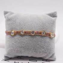 Fashion 8# Rice Beads Woven Round Zirconium Bracelet