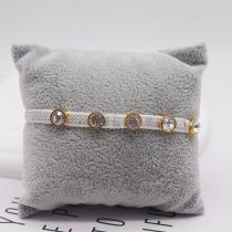 Fashion 10# Rice Beads Woven Round Zirconium Bracelet