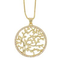 Fashion Round 2 Copper And Diamond Round Tree Of Life Necklace