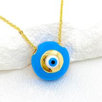 Fashion Big Round Eyes Copper Drip Oil Round Eye Necklace