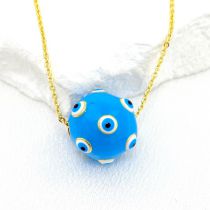 Fashion Spherical Small Eyes Copper Drip Oil Round Eye Necklace