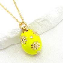 Fashion Yellow Copper Diamond Flower Drop Drop Necklace