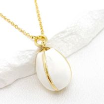 Fashion White Copper Dripping Oil Colored Egg Necklace
