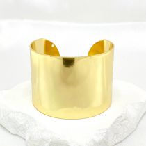 Fashion Gold Glossy Wide Open Bracelet