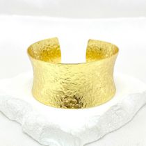 Fashion Gold Copper Pleated Open Bracelet