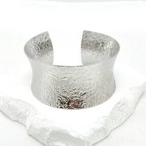 Fashion White K Color Copper Pleated Open Bracelet
