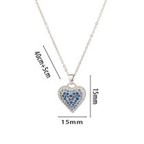 Fashion Blue Diamond Love Necklace Steel Color Titanium Steel Diamond Love Necklace