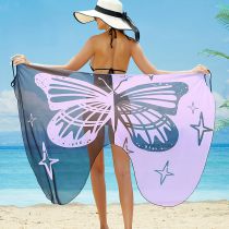 Fashion Light Purple Polyester Butterfly Print Overskirt