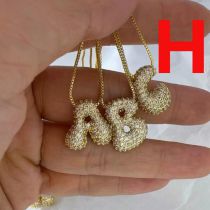 Fashion H Gold-plated Copper Inlaid With Zirconium 26 Letter Necklace