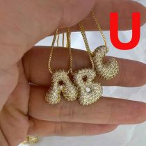 Fashion U Gold-plated Copper Inlaid With Zirconium 26 Letter Necklace