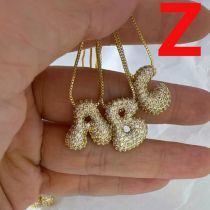 Fashion Z Gold-plated Copper Inlaid With Zirconium 26 Letter Necklace