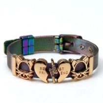 Fashion Color+ Stainless Steel Geometric Strap Bracelet