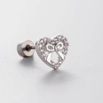 Fashion 5#-bowknot Love (single) Titanium Steel Diamond Geometric Stud Earrings (single)