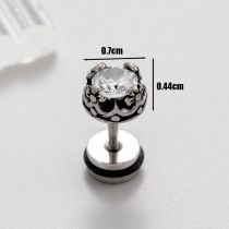 Fashion 6# Titanium Steel Diamond Geometric Men's Stud Earrings (single)