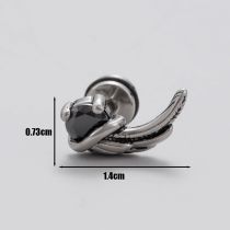Fashion 4# Titanium Steel Diamond Geometric Men's Earrings (single)