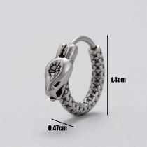 Fashion 5# Titanium Steel Geometric Round Men's Earrings (single)