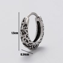Fashion 6# Titanium Steel Geometric Round Men's Earrings (single)
