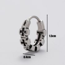 Fashion 4# Titanium Steel Geometric Round Men's Earrings (single)