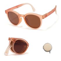 Fashion Gradient Tea Children's Foldable Round Frame Sunglasses
