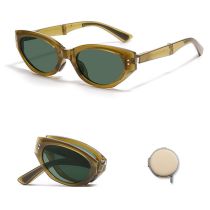 Fashion Lingye Brown (tr Polarized Folding) Foldable Cat Eye Sunglasses