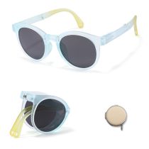 Fashion Blue And Yellow (complimentary Small Round Box) Tac Children's Foldable Sunglasses