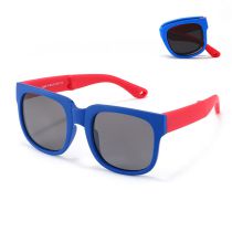 Fashion Dark Blue Frame Red Legs C4 Children's Square Folding Sunglasses