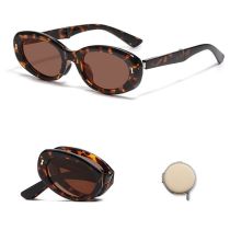 Fashion C5-chestnut Tortoise Shell (tr Polarized) Cat Eye Small Frame Foldable Sunglasses