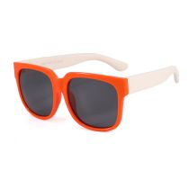 Fashion Orange Frame White Legs Large Square Frame Children's Sunglasses