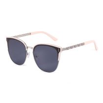 Fashion C2 Beige Frame Black And Gray Film Tac Cat Eye Large Frame Sunglasses
