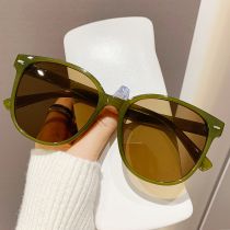 Fashion Green Frame Tea Slices Pc Large Frame Sunglasses
