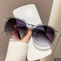 Fashion Gradient Gray Frame Large Round Frame Sunglasses