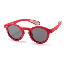Fashion Flame Red [tac Polarizer] Tac Round Small Frame Sunglasses
