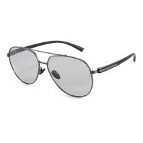 Fashion Gun Frame Discoloration Gray Film C4 Tac Double Bridge Large Frame Sunglasses