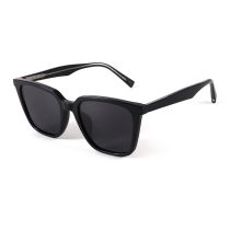 Fashion Black Frame Black And Gray Film-c1 Tac Square Large Frame Sunglasses