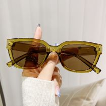 Fashion Olive Frame Tea Slices Pc Small Frame Sunglasses