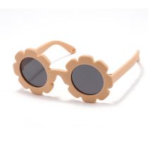 Fashion Desert Brown (with Hook Rope) Children's Flower Shaped Sunglasses