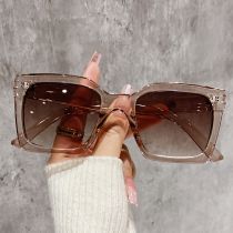 Fashion Pink Framed Tea Slices Pc Square Large Frame Sunglasses