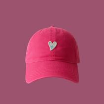 Fashion Small Heart Logo Soft Top Baseball Cap Cotton Embroidered Love Baseball Cap