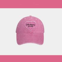 Fashion Off Love Patch Baseball Cap Pink Cotton Embroidered Letter Baseball Cap