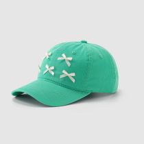 Fashion Mint Green Cotton Bow Baseball Cap