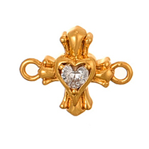 Fashion Golden 6 Copper Inlaid Zircon Love Cross Pendant Accessories
